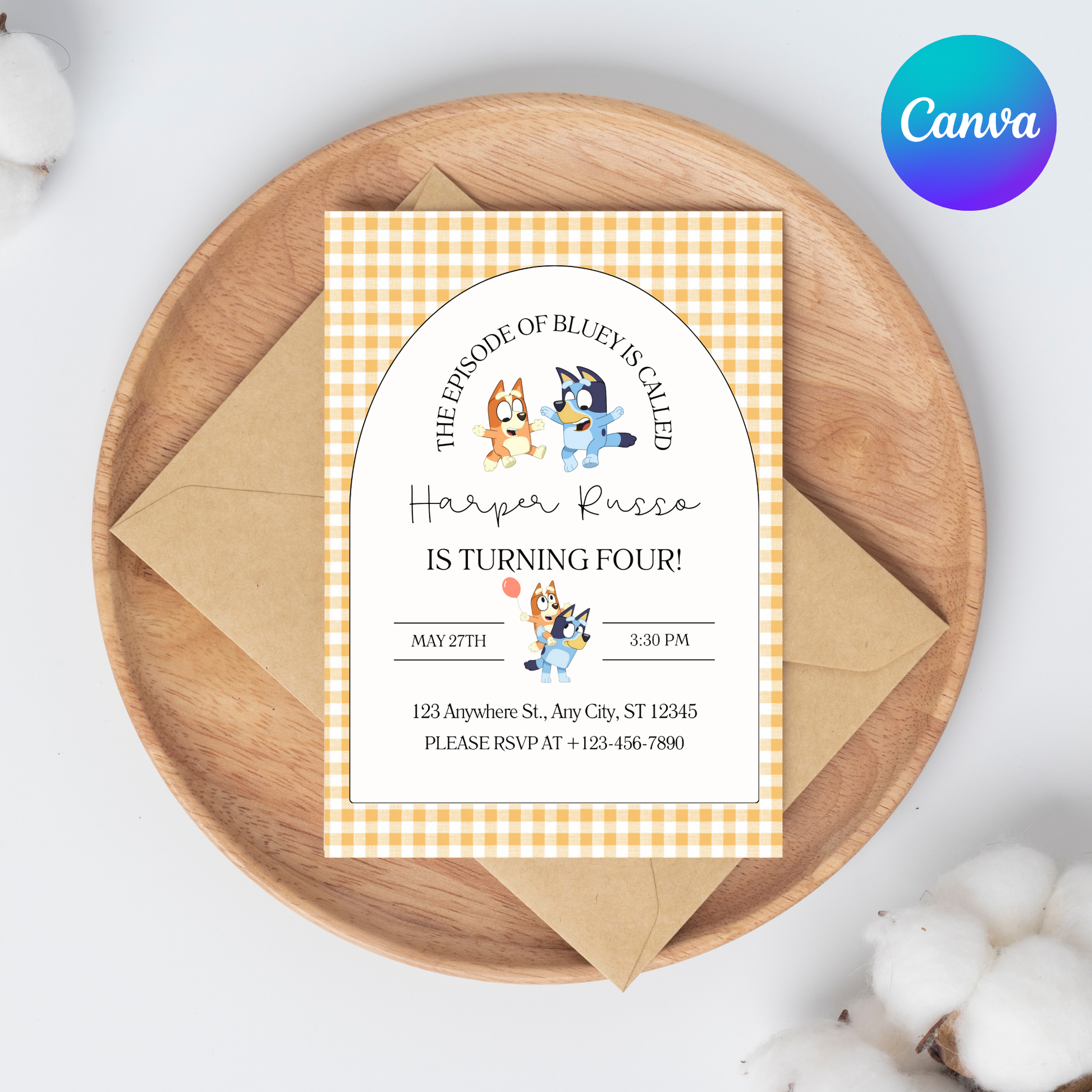 Bluey-Inspired Birthday Party Invitation | Editable Canva Template | 5x7”  | Instant Download