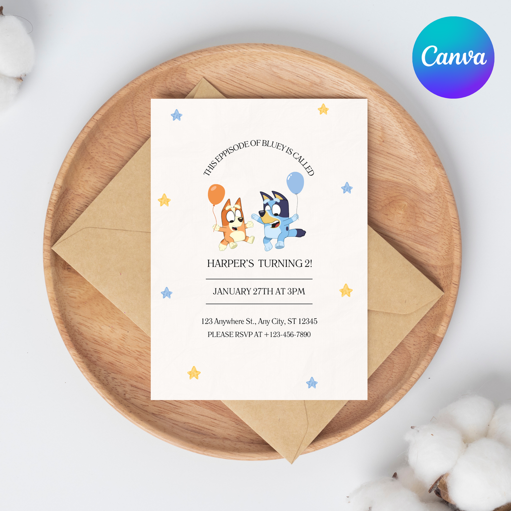 Bluey Birthday Invitation | Birthday Party | Editable Party Invite | 5x7” | Party Invite | Instant Download