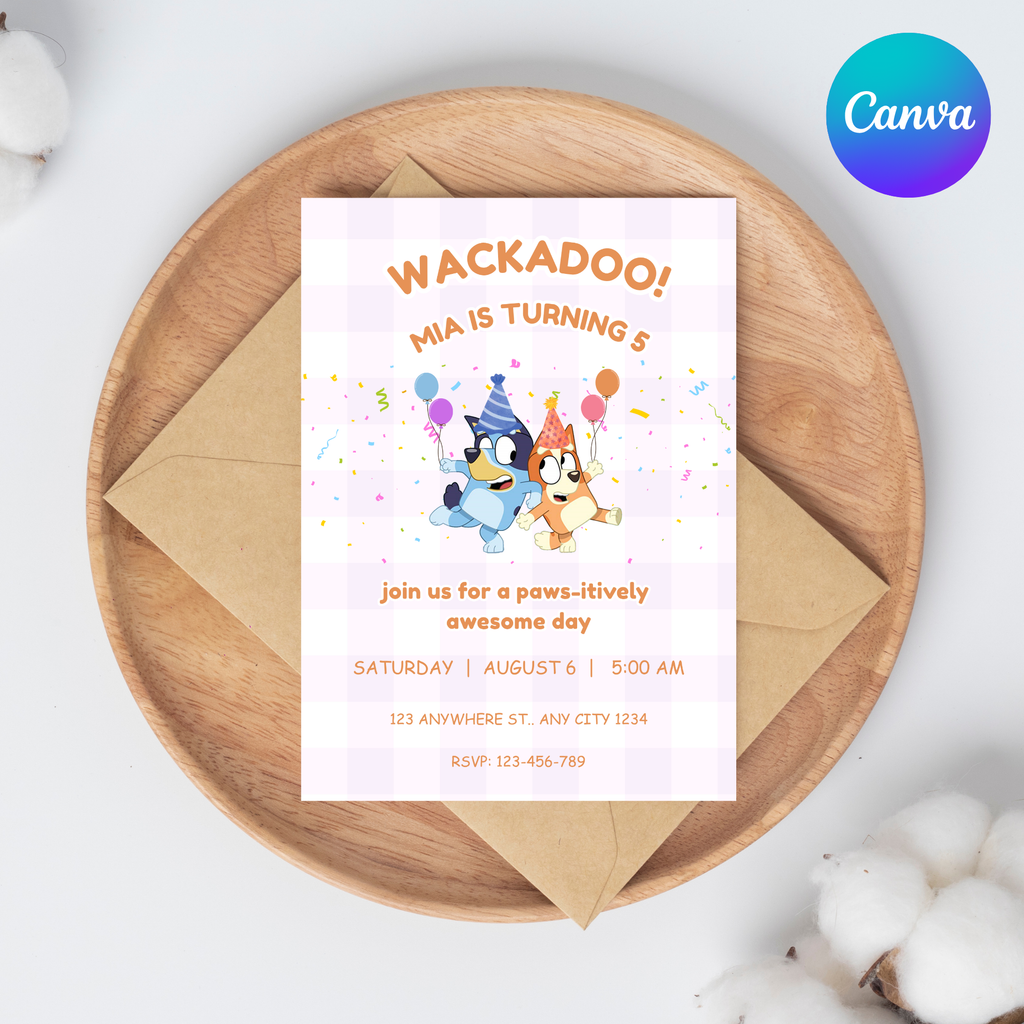 Bluey Editable Birthday Invitation | Editable Digital Template | 5x7” | Party Invite | Instant Download
