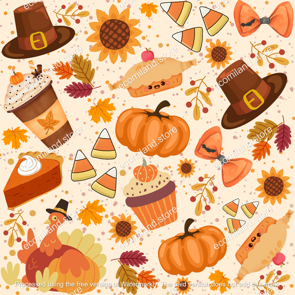 Fall Seamless Patterns | Thanksgiving Scrapbook Paper | Digital Paper