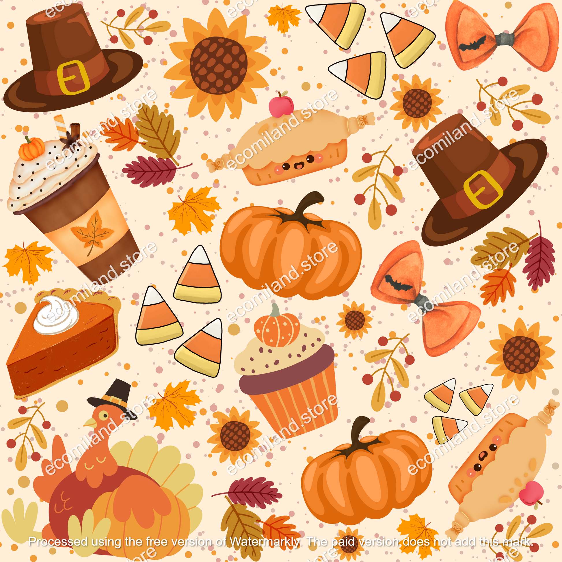 Fall Seamless Patterns | Thanksgiving Scrapbook Paper | Digital Paper