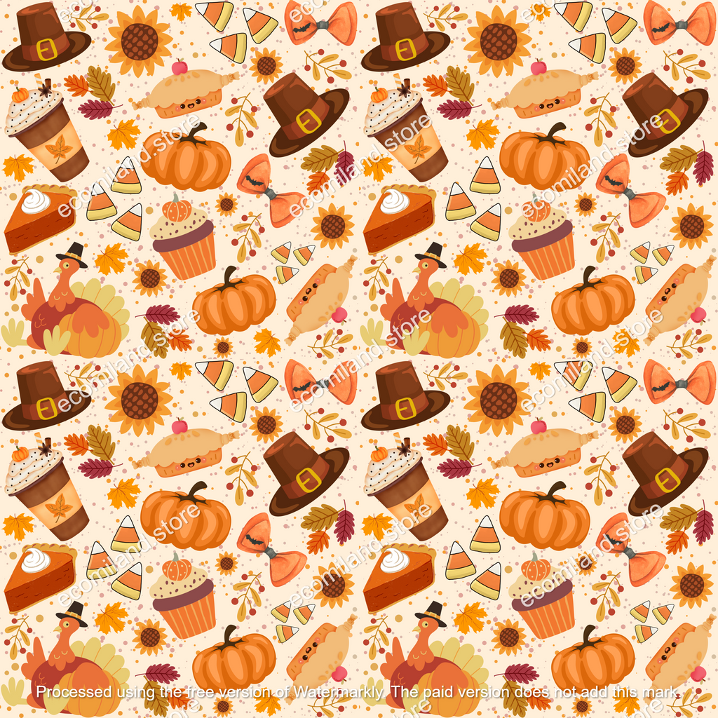 Fall Seamless Patterns | Thanksgiving Scrapbook Paper | Digital Paper