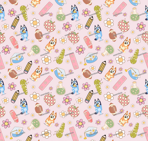 Bluey Book Seamless Pattern, Blue Repeating Pattern | Digital File | Fabric Sublimation