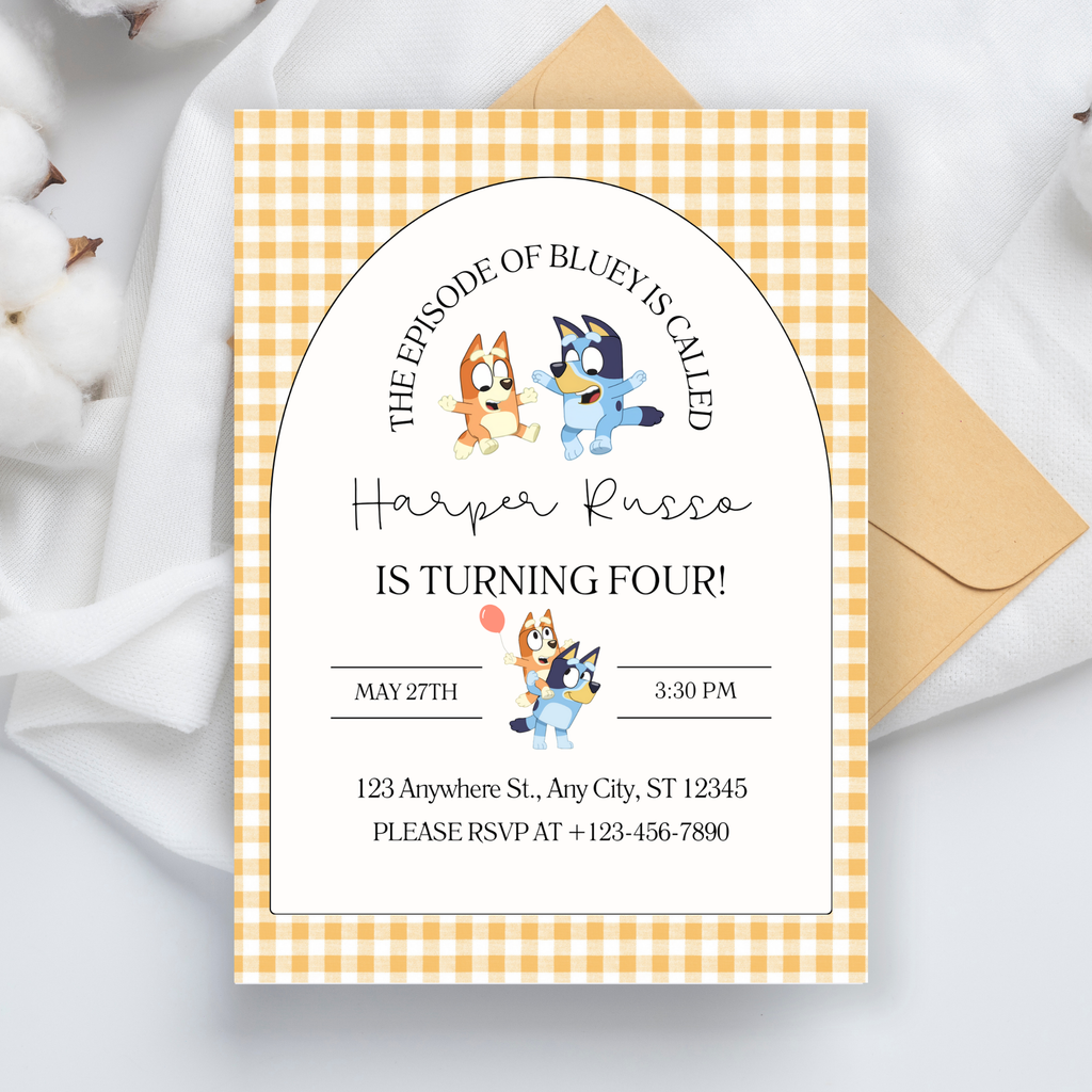 Bluey-Inspired Birthday Party Invitation | Editable Canva Template | 5x7”  | Instant Download