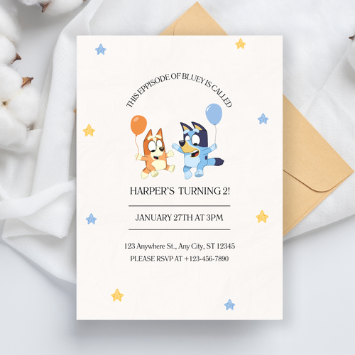 Bluey Birthday Invitation | Birthday Party | Editable Party Invite | 5x7” | Party Invite | Instant Download