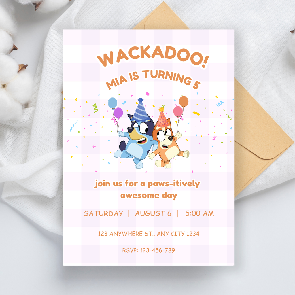 Bluey Editable Birthday Invitation | Editable Digital Template | 5x7” | Party Invite | Instant Download