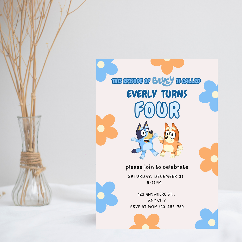 Bluey Editable Birthday Invitation | Kids Birthday Invitation | 5x7” | Party Invite | Instant Download