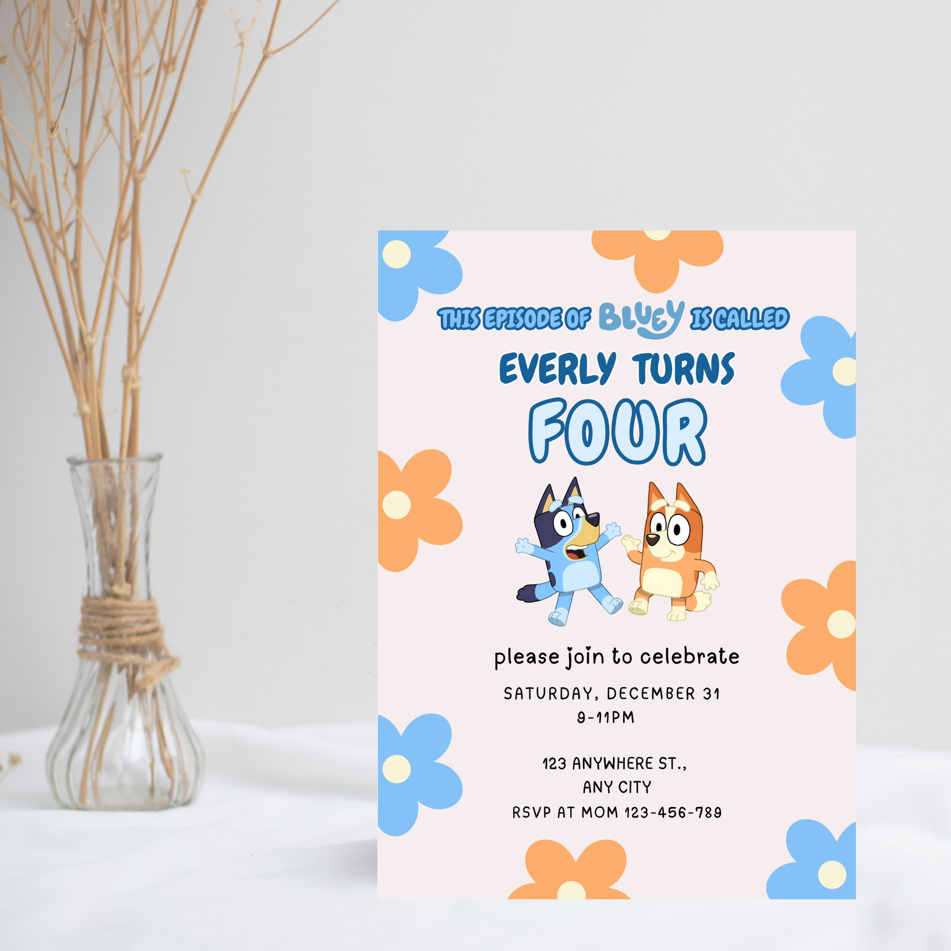 Bluey Editable Birthday Invitation | Kids Birthday Invitation | 5x7” | Party Invite | Instant Download