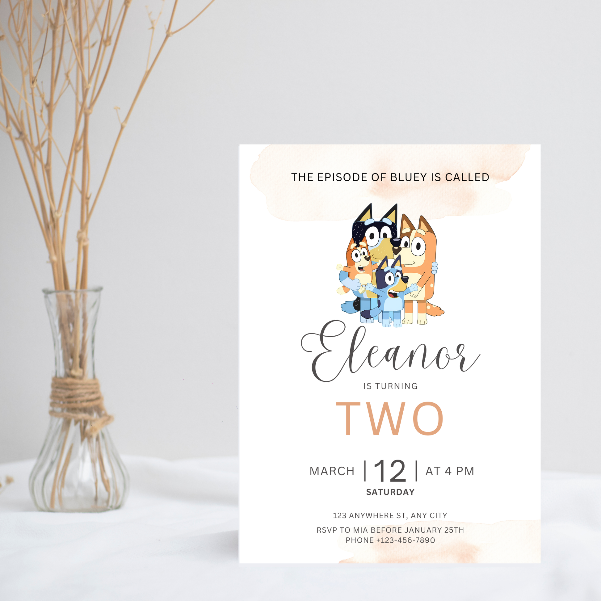 Bluey Birthday Invitation – Easy Editable Digital Template | 5x7” | Party Invite | Instant Download