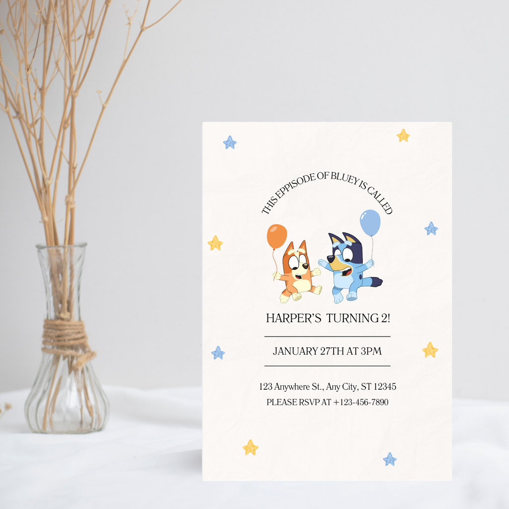 Bluey Birthday Invitation | Birthday Party | Editable Party Invite | 5x7” | Party Invite | Instant Download