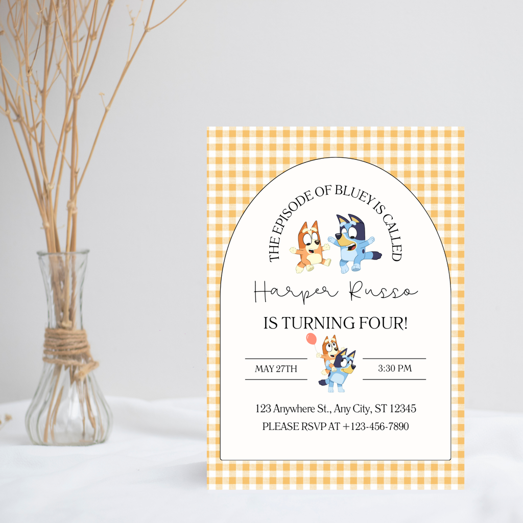 Bluey-Inspired Birthday Party Invitation | Editable Canva Template | 5x7”  | Instant Download