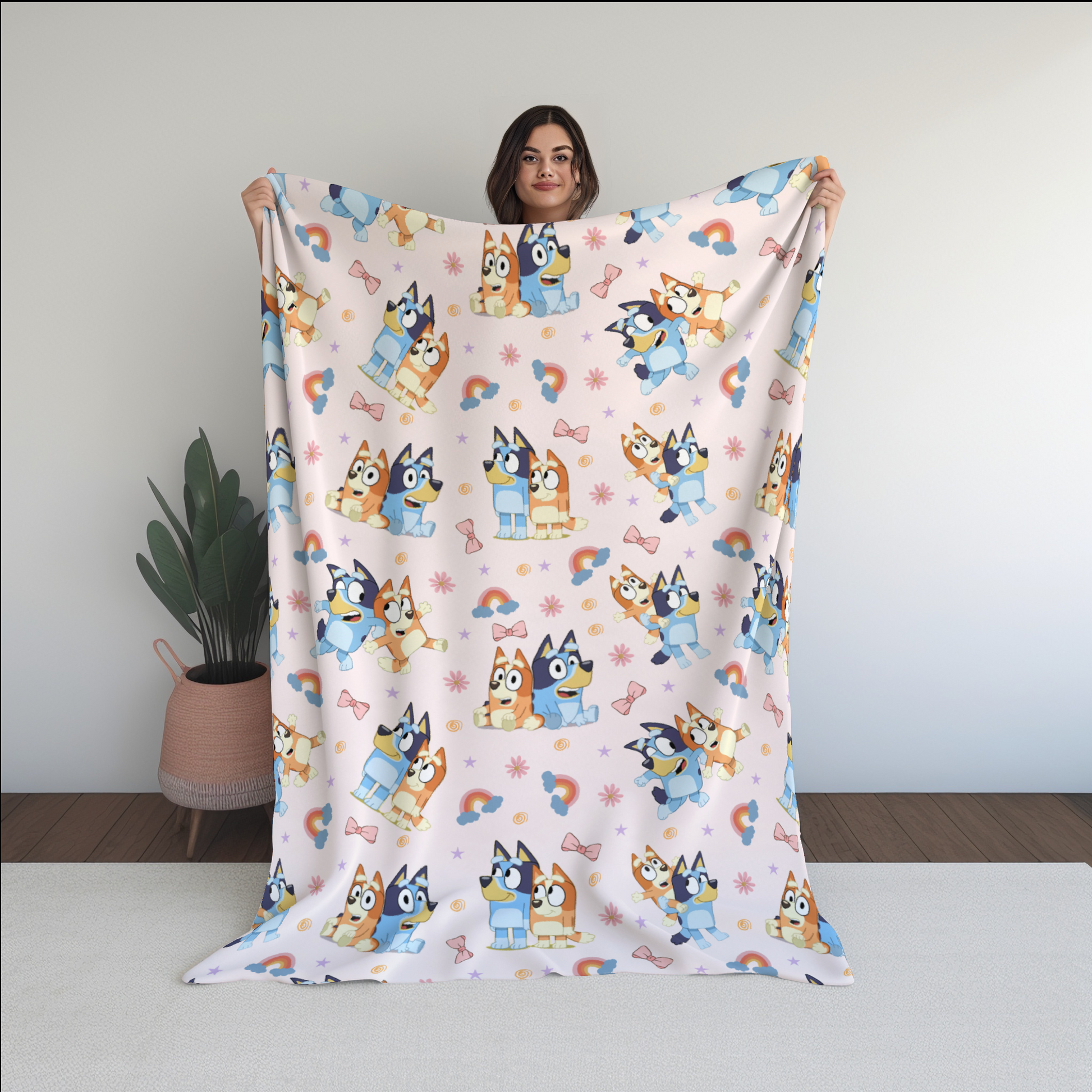 Bluey bow Seamless Pattern, Blue Repeating Pattern | Digital File | Fabric Sublimation