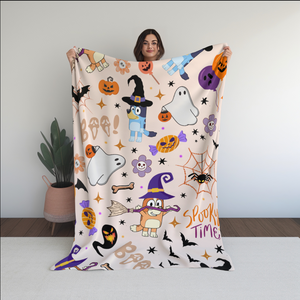 Bluey Halloween Seamless Pattern, Blue Repeating Pattern | Digital File | Fabric Sublimation